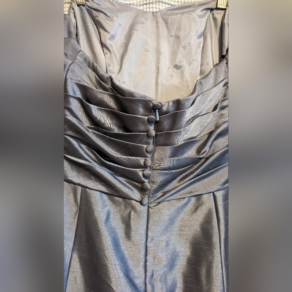VINTAGE WTOO Long Silver Formal Gown Dress Size 10 - Picture 5 of 17